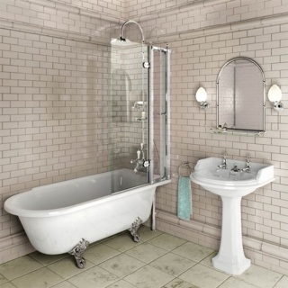 Burlington Hampton 170cm Showering Bath with Luxury Feet